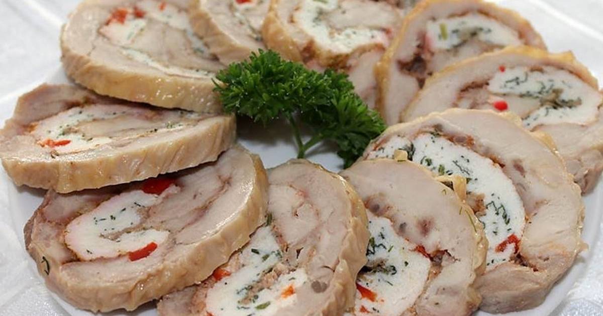 Куриный рулет с начинкой фото